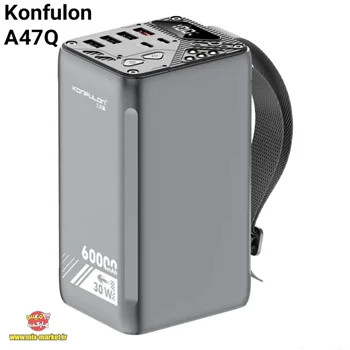 پاوربانک ۶۰۰۰۰ میلی آمپر سوپر فست شارژ ۳۰ وات کانفلون مدل Konfulon A47Q