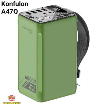 پاوربانک ۶۰۰۰۰ میلی آمپر سوپر فست شارژ ۳۰ وات کانفلون مدل Konfulon A47Q