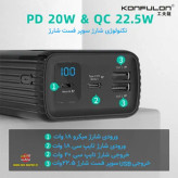 پاور بانک کانفلون مدل A24Q ظرفیت 50000 با ضمانت 6 ماهه میکس مارکت