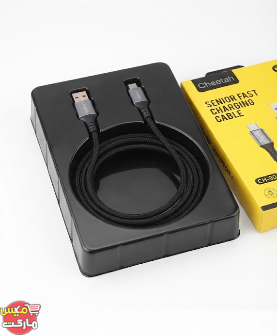 کابل شارژ میکرو یو اس بی 60 وات چیتا Cheetah مدل CH-90 روکش کنفی (طول 1 متر)
