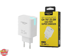 کلگی و آداپتور شارژر دیواری 22.5 وات چیتا Cheetah مدل CH-797 سوپر فست شارژ LED دار